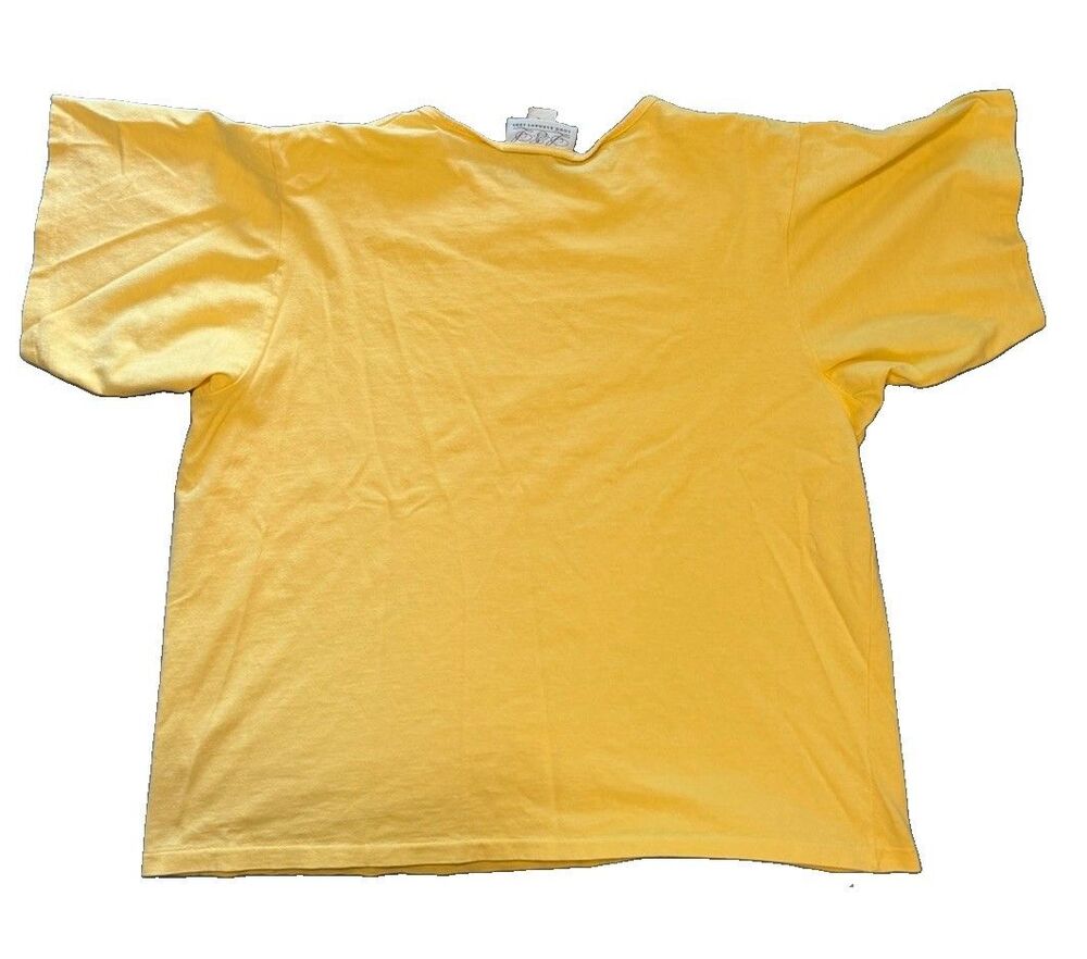 Vintage LEL Long Elegant Legs Womens S Yellow Short Sleeve T Shirt Boxy Crewneck - Picture 5 of 6